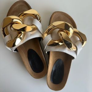 JW Anderson leather chain slides